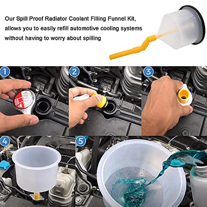 15Pcs/Set Plastic Filling Funnel Spout Pour Oil Tool Spill Proof Coolant Filling Kit Vhicle Car Accessories