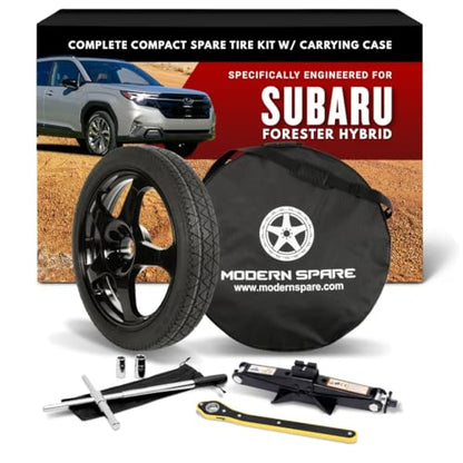 Modern Spare Complete Compact Spare Tire Kit With Carrying Case - Fits 2025-2026 Subaru Forester Hybrid Models