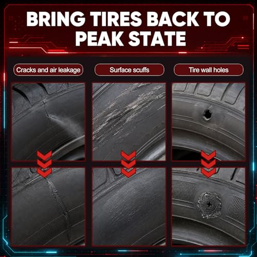 60Pcs Screw Tire Plug Repair Kit, 3 Sizes Rubber Nails and Screwdriver for Car, Motorcycle, Truck and Tractor