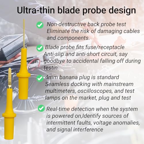 ZIBOO PPTK0005 Test Probe Adapter Kit Automotive Diagnostic Car Test Tool,Back Probe&Blade Probe Adapter, Allows Pinpoint Diagnostic Testing