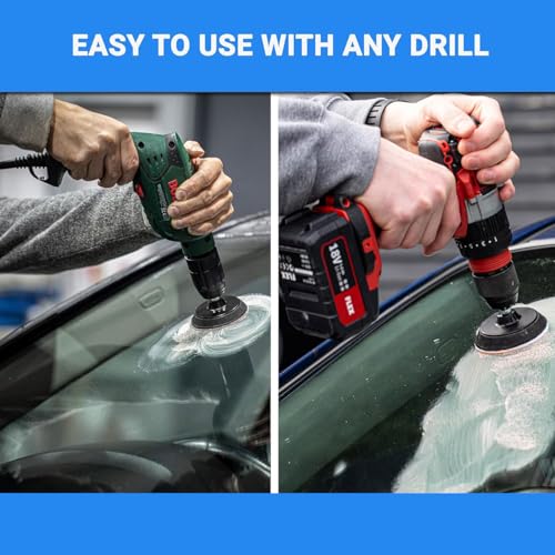 GLASS POLISH Complete Windshield Restoration Bundle, Set of DIY Polishing Kit and Repair Kit for Chips, Cracks, Fine Scratches, and Glass Clarity Restoration