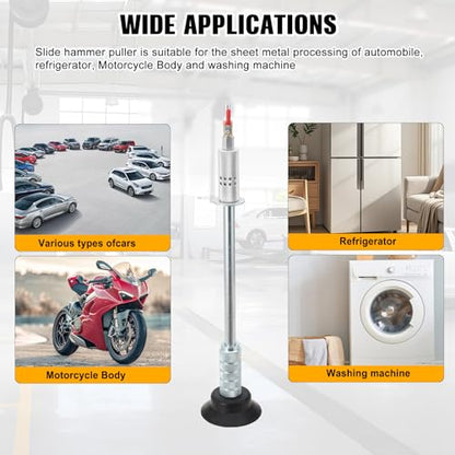 Pneumatic Dent Suction Puller Air Suction Vacuum Slide Hammer Auto Body Dent Puller Repair Suction Cup Tool Paintless Repair Remover Dent Repair Remover - size: 1 Cup