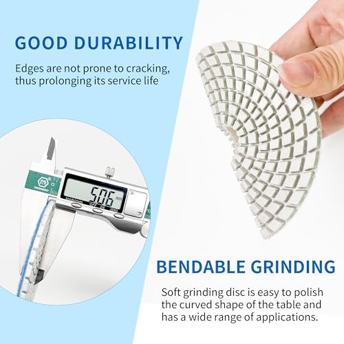 Diamond Polishing Pads Set 6 Inch Tile Wet Dry Polishing Pads Kit | Including 5/8-11 Backer Pad for Drill Grinder Polisher,30-6000 Grit Granite Stone Concrete Marble Polish 12 pcs - size: 6-inch