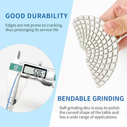 Diamond Polishing Pads Set 6 Inch Tile Wet Dry Polishing Pads Kit | Including 5/8-11 Backer Pad for Drill Grinder Polisher,30-6000 Grit Granite Stone Concrete Marble Polish 12 pcs - size: 6-inch