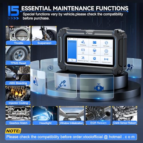 XTOOL D6 OBD2 Scanner Engine ABS SRS Transmission All System Car Scanner | Check Engine Code Reader for Cars and Trucks ABS Bleed EPB Service Throttle Relearn SRS Airbag 15 Reset Diagnostic Scan Tool