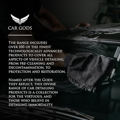 Car Gods 8 Piece Car Cleaning Detailing Kit - Shampoo - Carnauba Wax - Wheel Cleaner - Shine Detailer - Fallout Eliminator - Tyre Serum - Interior Detailer - Glass Cleaner