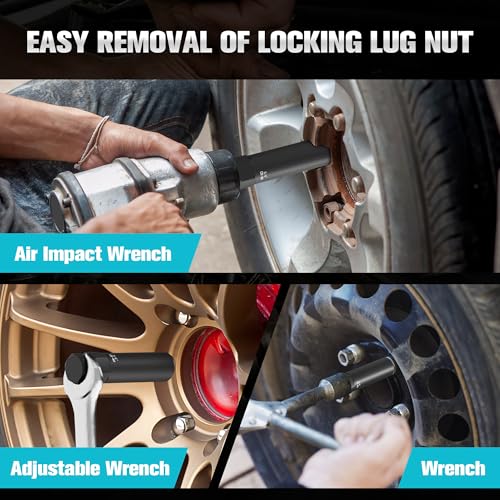 2-Piece 6 & 7 Wheel Lock Removal Kit, Spline Lug Nut Removal Tool | Locking Lug Nut Master Key Set for Stripped Frozen Rusted Wheel Locks - size: 6 & 7 Spline