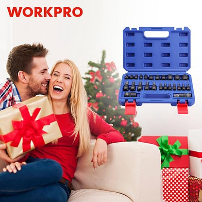 WORKPRO 25-Piece Torx Bit Socket Set, 1/4", 3/8", 1/2" Drive, E4-E22, T8-T60 Female & Torx Socket Set, CR-V & S2 Alloy Steel - style: 25-piece torx bit socket and E - socket set