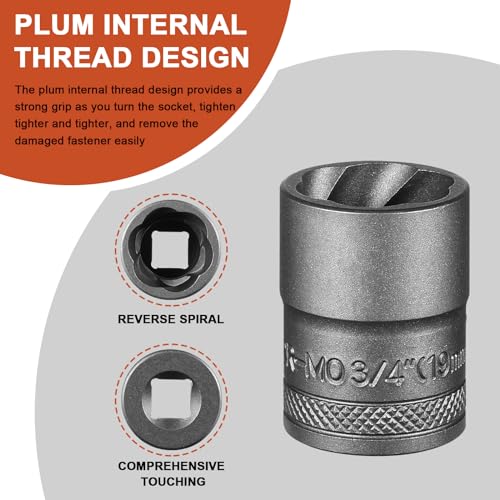 21PCS Bolt Extractor Set, 3/8" & 1/4" Drive Nut Remover | Impact Stripped Bolt Extractor, Easy Twist Socket, for Removing Stripped, Damaged, Rusted, Rounded-Off Bolts & Nuts - size: 3/8''&1/4'', 21pcs