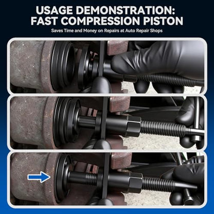 DISEN 22PCS Disc Brake Caliper Tool Kit, 18 Adapters Brake Piston Compressor and Wind Back Tool Set for Brake Pad Replacement, Heavy Duty - style: 22PCS
