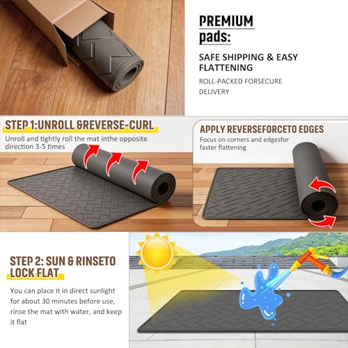 Oil Spill Mat for Garage, 60" x 37" Heavy Duty TPE Oil Change Mat with Raised Edge, Reusable Oil Drain Pan, Waterproof, Oil-Proof, Non-Slip Under Car Mat,Protect Garage Surface from Spill & Stain | Oil Spill Mat