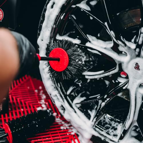 DUB BOYZ Wheel Brush for Cleaning Rims - 17.7" Long Reach Flexible Hedgehog Brush, Soft Bristles for Wheel Holes, Spokes & Lug Nuts, Safe for Alloy Wheels Rick Brush