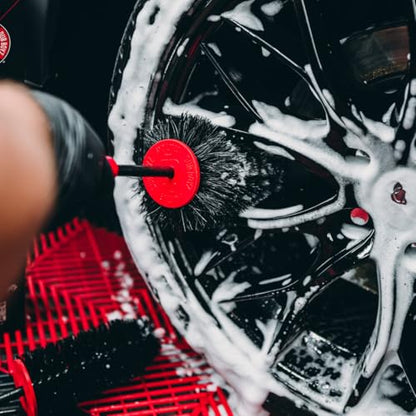 DUB BOYZ Wheel Brush for Cleaning Rims - 17.7" Long Reach Flexible Hedgehog Brush, Soft Bristles for Wheel Holes, Spokes & Lug Nuts, Safe for Alloy Wheels Rick Brush