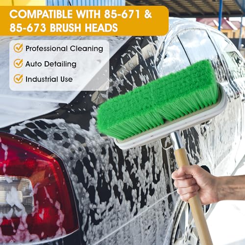 Nanoskin Professional Long-Reach 60-Inch Hardwood Handle with Universal Threaded Die-Cast Tip for Professional Cleaning, Auto Detailing, Industrial Use - Compatible with 85-671 & 85-673 Brush Heads - style: Wood Handle – 60-inch
