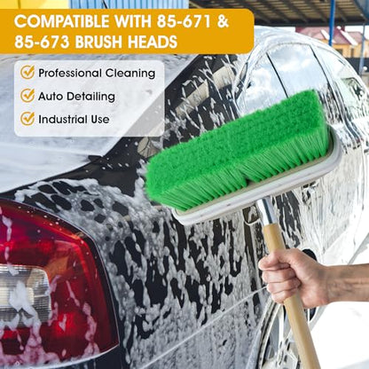 Nanoskin Professional Long-Reach 60-Inch Hardwood Handle with Universal Threaded Die-Cast Tip for Professional Cleaning, Auto Detailing, Industrial Use - Compatible with 85-671 & 85-673 Brush Heads - style: Wood Handle – 60-inch
