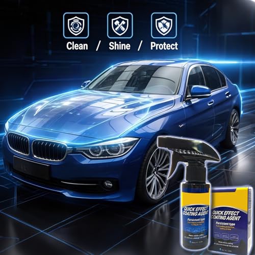 2Pack Quick Effect Coating Agent for Car, Quick Effect Coating Agent,Waterless Wash & Polish,Car Coating Spray for Shine & Protection,Quick Acting Paint Protection & Glass Cleaner(120ml+Brush+Towel)*2 - color: 2Pcs Quick Effect Coating Agent