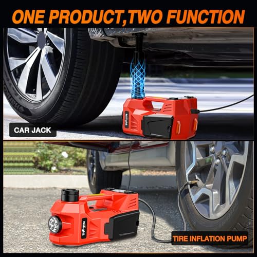 Nilight Electric Car Jack Kit 5 Ton 12V Hydraulic Car Jack with Impact Wrench, 3 in 1 Portable Electric Floor Jack with Tire Inflator Pump LED Light for Sedan SUV Truck Change Tire Garage Repair - size: 5 T w Impact Wrench