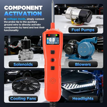 Power Circuit Probe Tester, 9V-30V DC Automotive Short Circuit Finder with 13ft Cable, Auto Electrical Tester wih LED Light, Automotive Test Light, Overload Protection