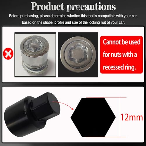 A-Wheel Locking Nut Key Compatible with Toyota Models, Lexus, Tacoma, Wheel Lock Nut Socket Adapter, Anti-Theft Lug Removal Tool, Socket Remover Repair Tool - size: Socket A