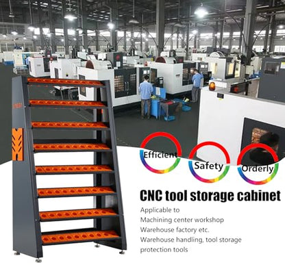 8-Row Large Capacity CNC Tool Holder Rack for Warehouses & Machining Centers, Suitable for all BT/CAT HSK Series - size: CAT/BT40-80CAP