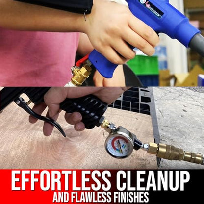 LE LEMATEC Pneumatic Tool Kit, Dual Action Vacuum and Air Blower Regulator Bundle (AS119+AR-08)