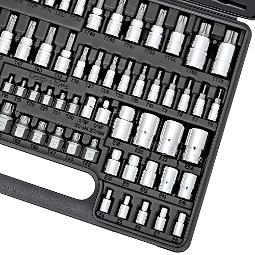 CARBYNE 74-Piece Master Torx Bit Socket Set and E-Torx Socket Set, Stubby Low Profile Super Short T10-T60, Standard T6-T70, Tamper TT6-TT70, Plus TP8-TP60, S2 Steel, Genuine Licensed Torx