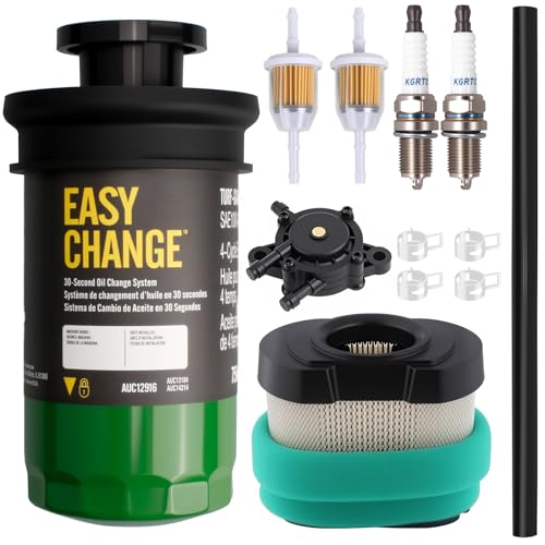 AUC13707 Maintenance Kit Compatible with JD 100 Series E120 E130 E170 E180 S100 S170 S180, AUC12916 LG266 Oil Change Filter Tune Up Kit for Riding Lawn Mower (With engine oil included)