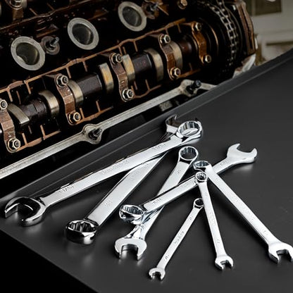 DURATECH 15/16" Combination Wrench, SAE | CR-V Constructed, Mirror Polish, 12-Point, 15-Degree Offset - size: 15/16"