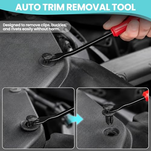 Car Clip Pliers, Panel Clip Removal Tool with 2Pcs Stainless Steel Fastener Remover for Disassembling Automotive Interior, Door Panel Dashboard, Buckles, Plastic Trim Clips, Rivets - color: 1set