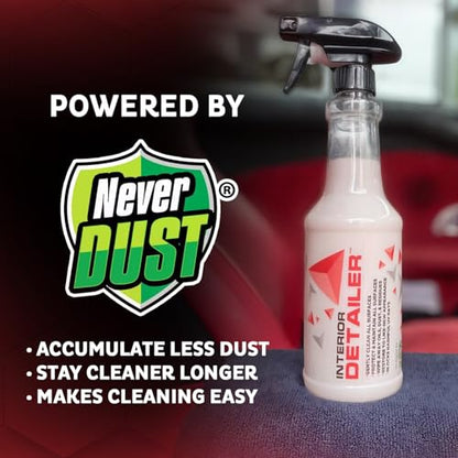 MAXL® Interior Car Cleaner Detailer Spray, NeverDust® Technology, 6 x 20 oz | Repels Dust, Wipes Oil, Residue with Matte Finish for Leather, Dash, Trim & Screens, Safe on All Surfaces - size: 20 Fl Oz (Pack of 6)