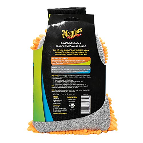 Meguiar's Hybrid Wash Mitt, Dual Sided for Washing and Waxing, Clear Coat Safe and Reusable - 1 Mitt - size: Wash Mitt