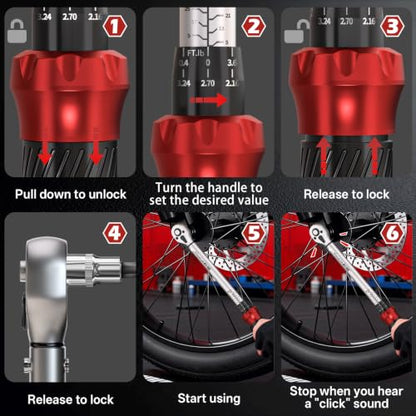 3/8" Click Torque Wrench Set, 5-45 Ft-lb with Spark Plug Socket | ±3% Accuracyn, Auto Repair, Quick Release, Audible Click, Reversible, Calibration Certificate Included, DIY, Dual Range - size: 16pcs spark plug torque wrench set