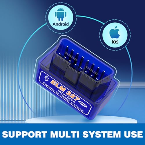 MLY OBDII Car Auto Diagnostic Scanner, ELM327 V2.1 Bluetooth OBDII Scan Diagnostic Tool, Professional Car Bluetooth Engine Fault Code Reader, Universal Car Accessories Support Android and iOS