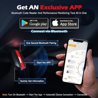 ANCEL BD200 OBD2 Scanner Bluetooth - Code Reader & Check Engine Diagnostic Scan Tools with Car Battery Test, Exclusive App on iOS & Android, Wireless OBDII Adapter Works for 1996 & Newer Vehicles