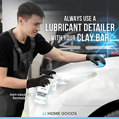 JJ Care Clay Bar Kit - Includes 3 Car Clay Bars for Auto Detailing (3x100g) + 16.9 fl. oz Clay Bar Lubricant + 2 Microfiber Cloths for Scratch-Free Finishing, Essential Clay Bar Kit for Car Detailing