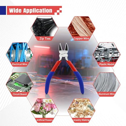 3-Piece Electrician's Pliers Set Professional Wire Stripping Tool | 7” Wire Stripper & 5” Needle Nose Pliers & 5” Wire Cutter Spring-Loaded Design & Non-Slip Grip for Electrical Work, DIY - color: Wire Cutter+needle Nose+wire Stripper