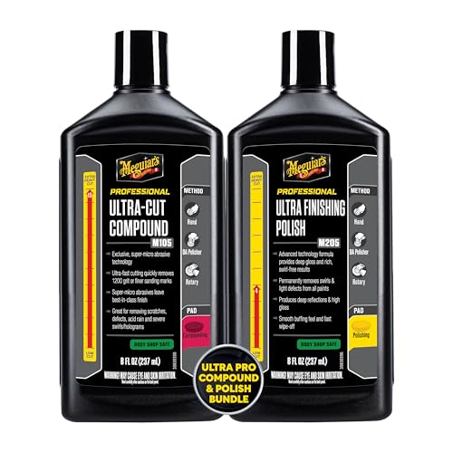 Meguiar’s Mirror Glaze Bundle, Polishing Compound Kit —Includes Ultra-Cut Compound And Ultra-Finishing For Scratch-Free Exterior Gloss; For Car Paint On Cars, Trucks & Suvs