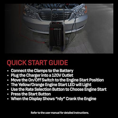Schumacher Electric Wheeled Automatic 6A Car Battery Charger and 300A Engine Starter, 4-in-1 Solution, Maintainer, 60A Boost, for 6V/12V Power Sport, Automotive, and Marine Batteries, SC1400 - style: Wheel Battery Charger