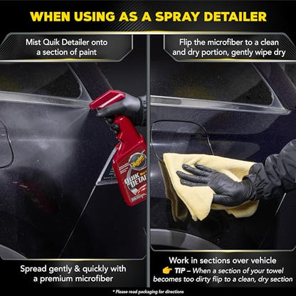 Meguiar's Quik Detailer Mist & Wipe - Easy to Use Car Spray Detailer Lifts Light Dust, Fingerprints, Smudges, and Fresh Contaminants - Perfect to Enhance Shine and Protection Between Washes, 16 Oz - size: 16 Fl Oz (Pack of 1)