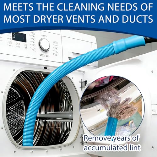4 Pack Dryer Vent Cleaner Kit,Dryer Lint Vacuum Attachment,Flexible Hose & Brush Set for Dryer Vent Cleaning, Universal Shop Vac Accessories, Lint Trap Cleaner & Home Cleaning Tools
