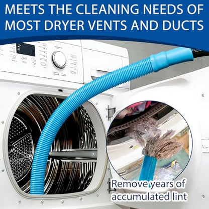 4 Pack Dryer Vent Cleaner Kit,Dryer Lint Vacuum Attachment,Flexible Hose & Brush Set for Dryer Vent Cleaning, Universal Shop Vac Accessories, Lint Trap Cleaner & Home Cleaning Tools