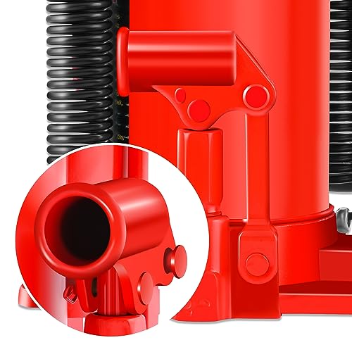 ‎DNA Motoring Air Hydraulic Bottle Jack - 20 Ton (40,000 lbs) Capacity, Manual Handle and Air Pump for Car Pickup Truck RV Auto Repair,TOOLS-00323 - color: red-black, style: 20 ton