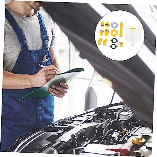 15-Piece Spill Proof Coolant Filling Funnel Kit for Radiator Automotive Repair Tool for Effortless Fluid Transfer and Leak Prevention