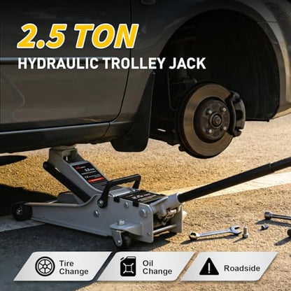 Nilight 2.5 Ton Floor Jack, Low Profile Hydraulic Trolley Car Jack with 360° Swivel Lifting Arm, Heavy Duty Steel Service Jack, Lifting Range 3.35" to 15.15"