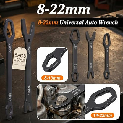 Universal Double Ended Wrench Set, 3mm-22mm Wrench Double-Head Self-Tightening Adjustable Wrench,Multifunctional Sink Tool Set for Home,Plumbing, Automotive Repair, Multi Size Bolt Removal,4PC - color: 4 Pcs