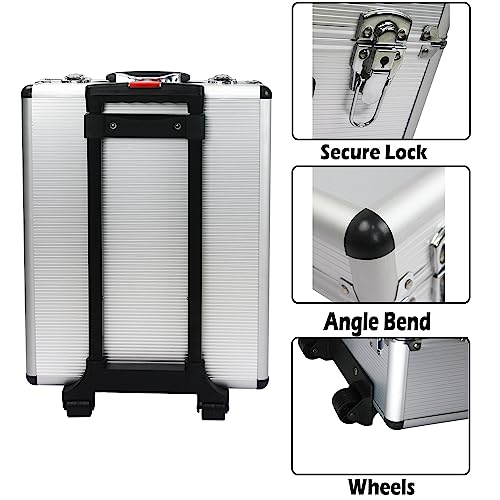899pcs Rolling Tool Box Set with Lock,Rolling Trolley Case Tool Sets, 4 Layer of Tool Sets 90 Piece Tool Kits on Wheel, Wrench Socket Rolling Hand Tool Box Tool Kit for Garage,Repair Kit(White) - size: 899pcs - Silver
