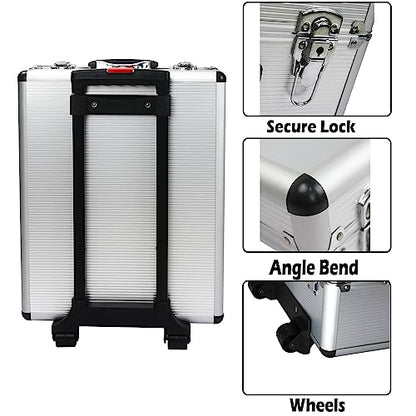 899pcs Rolling Tool Box Set with Lock,Rolling Trolley Case Tool Sets, 4 Layer of Tool Sets 90 Piece Tool Kits on Wheel, Wrench Socket Rolling Hand Tool Box Tool Kit for Garage,Repair Kit(White) - size: 899pcs - Silver