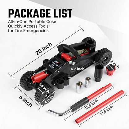 2 Ton (4,400 lbs) Hydraulic Off-Road Floor Jack with Big Wheels, Heavy-Duty Steel Construction, Adjustable Height Saddle for Trucks, SUVs & ATVs