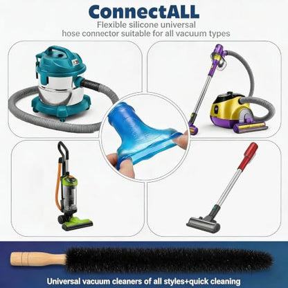 Universal Dryer Vent Cleaner Kit Compatible with All Vacuum Cleaner Include Vacuum Hose Attachment Accessories Brush Lint Brush,Dryer Vent Vacuum Hose - color: White