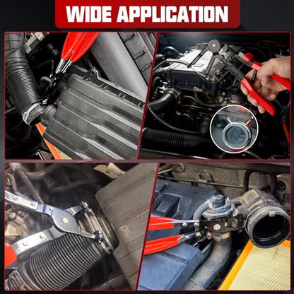 13-Piece Hose Clamp Pliers Kit for Auto Repair, Flexible Wire & Box | 4 More Than 9-Piece, Ratchet Lock Frees Hands, Swivel Jaw, Heat-Treated Steel, Fits 11/16-2.5in, Coolant/Fuel/Oil - color: 13 Pcs With Box